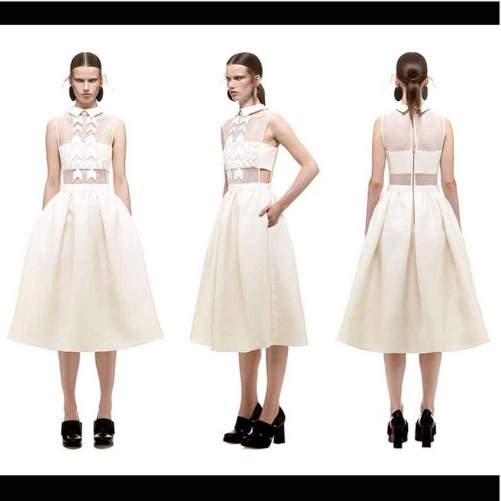 NEW Self Portrait White Reflections Dress